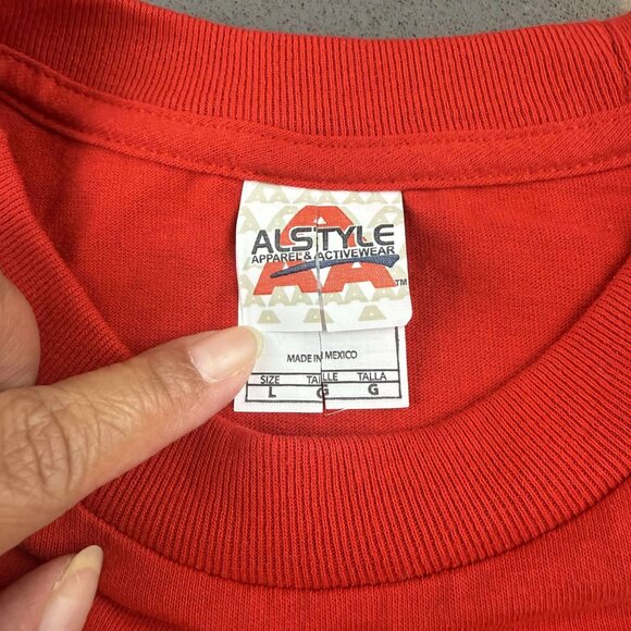 T-shirt Skull Rose, Halloween, RED, Size LARGE, Alstyle - Picture 4 of 8